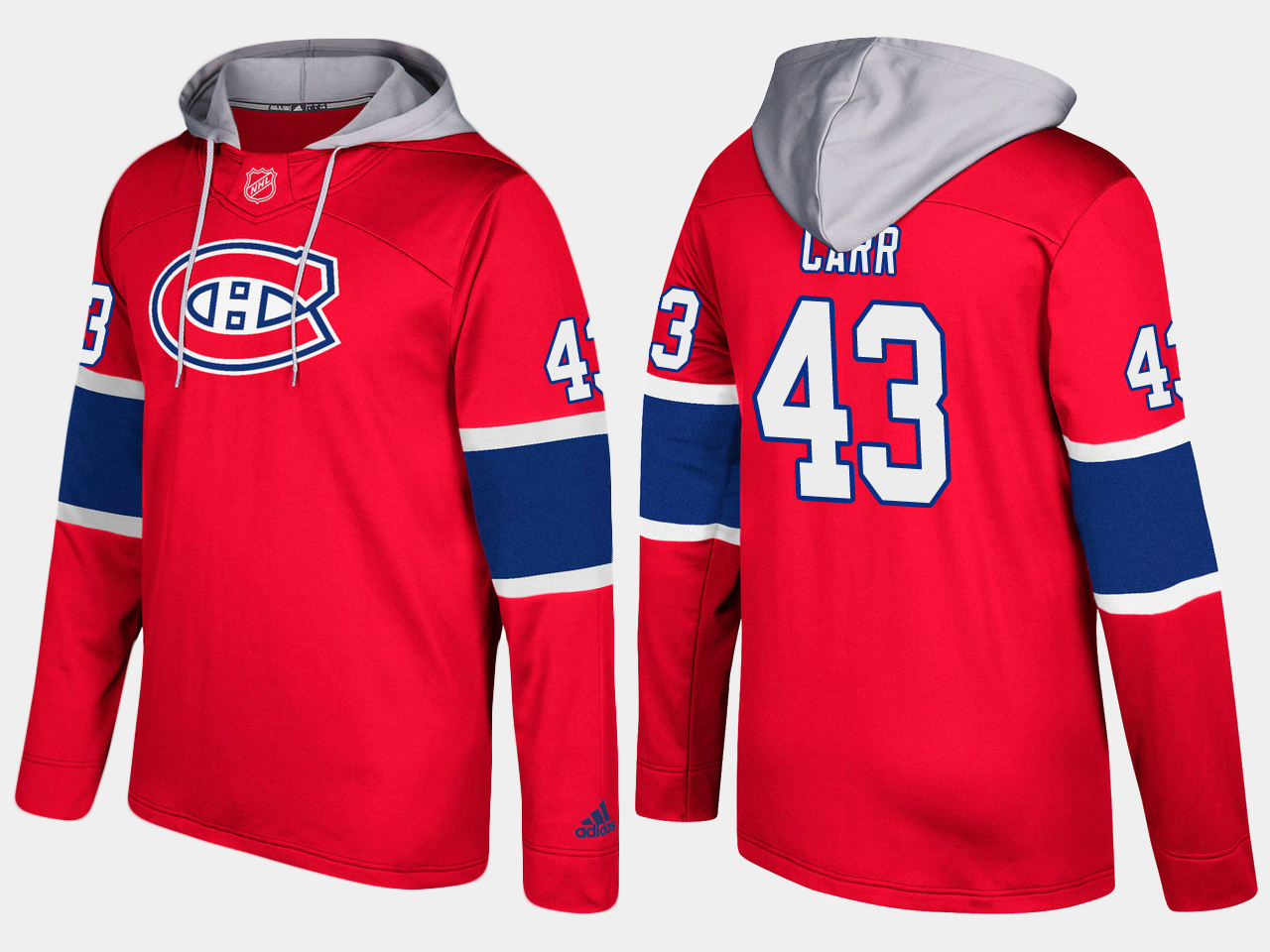 Men NHL Montreal canadiens #43 daniel carr red hoodie